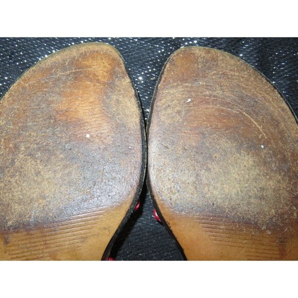 Stuart Weitzman Red Patent Italian Leather Slingback Crystal Embellished Sandals - Picture 9 of 9